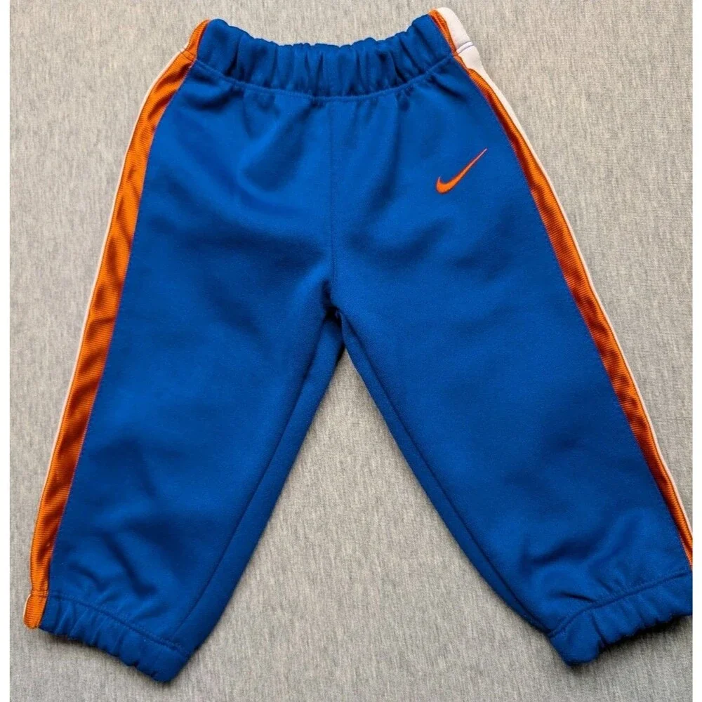 VTG Y2K Nike Baby Track Pants Orange Blue Knicks Boise Florida 12 Months